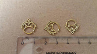 Cargar imagen en el visor de la galería, Septum Piercing Nasenringe Punkte Sichel Spitzen Messing Tribal goldfarben nickelfrei antik Ohrring - chic-net.de

