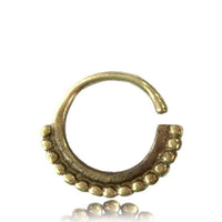 Load image into Gallery viewer, Septum Piercing Nasenringe viele Kugeln Messing 1 mm goldfarben antik Ohrring - chic-net.de
