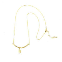 Cargar imagen en el visor de la galería, Set Kette Armband 18 karat vergoldet Perlen länglich Blatt grün nickelfrei Charm Anhänger - chic-net.de
