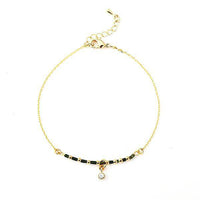 Cargar imagen en el visor de la galería, Set Kette Armband 18 karat vergoldet Perlen länglich Kristall grau nickelfrei Charm weiß Anhänger - chic-net.de
