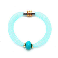 Load image into Gallery viewer, Set Kette Armband Stein Perle Nylon Schlauch Magnetverschluss zweilagig nickelfrei bunt neon - chic-net.de
