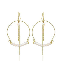 Cargar imagen en el visor de la galería, Set Kette Ohrringe 18 karat vergoldet Ketten Perlen Bogen nickelfrei weiß Reihe - chic-net.de
