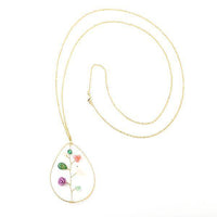 Cargar imagen en el visor de la galería, Set Kette Ohrringe 18 karat vergoldet Tropfen Vogel Rose nickelfrei Steine Perlmutt grün lila rosa - chic-net.de
