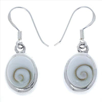 Load image into Gallery viewer, Shiva Auge eye Ohrringe massiv ca 10 mm breit 14 mm lang Silberfassung oval Ohrhänger Shivaauge - chic-net.de
