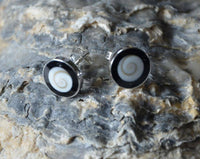 Cargar imagen en el visor de la galería, Shiva Auge schwarz rund 10mm Ohrstecker 925 Silber - chic-net.de
