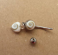 Load image into Gallery viewer, Shivaauge Bananen Piercing Kugel Herz Anhänger 925er Sterling Silber Shivaauge Bauchnabel - chic-net.de
