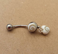 Load image into Gallery viewer, Shivaauge Bananen Piercing Kugel Herz Anhänger 925er Sterling Silber Shivaauge Bauchnabel - chic-net.de
