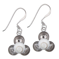 Load image into Gallery viewer, Shivaauge Blume Schalen 16 mm Ohrringe rund 925er Sterling Silber Silberohrringe Shiva Auge - chic-net.de
