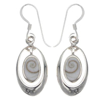 Load image into Gallery viewer, Shivaauge Ellipsen Silberohrringe Ohrringe Ohrhänger 925er Sterling Silber Damen Schmuck Shiva Auge - chic-net.de
