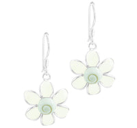 Cargar imagen en el visor de la galería, Shivaauge Emaille Blume weiß Silberohrring Ohrring Ohrhänger 925er Sterling Silber Shiva Auge Damen - chic-net.de
