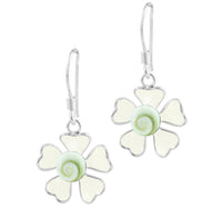 Cargar imagen en el visor de la galería, Shivaauge Emaille Blüte weiß Silberohrring Ohrring Ohrhänger 925er Sterling Silber Shiva Auge Damen - chic-net.de
