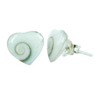 Load image into Gallery viewer, Shivaauge Herz 8 mm flach Silberohrstecker Ohrstecker 925er Silber Shiva Auge Eye Damen - chic-net.de
