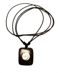 Cargar imagen en el visor de la galería, Shivaauge Kette Rechteck Kokosholz Rand Baumwolle gewachst Shiva Auge verstellbar - chic-net.de
