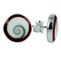 Cargar imagen en el visor de la galería, Shivaauge koralle rund 8 mm Silberohrstecker Ohrringe Ohrstecker 925er Silber Shiva Auge Eye Damen Schmuck - chic-net.de
