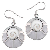 Load image into Gallery viewer, Shivaauge Kreis Perlmutt Segmente Ohrringe 925er Silber Silberohrringe Shiva Auge - chic-net.de
