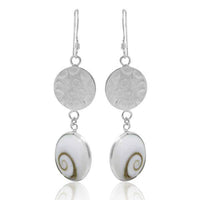 Load image into Gallery viewer, Shivaauge lang rund Kreise Silberohrringe Ohrhänger 925er Sterling Silber Shiva Auge Ohrringe - chic-net.de
