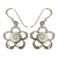 Cargar imagen en el visor de la galería, Shivaauge Ohrringe Blume ca. 1,8 cm Durchmesser Shiva Auge eye 925er Sterling Silber Ohrhänger - chic-net.de
