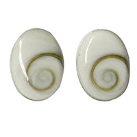 Load image into Gallery viewer, Shivaauge oval, ca. 9x12mm Ohrstecker 925 Silber-Ohrstecker mit Shiva-Auge eye, Ohrringe - chic-net.de
