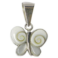 Cargar imagen en el visor de la galería, Shivaauge Perlmutt Silberanhänger Schmetterling Anhänger 925er Sterling Silber Shiva Auge Schmuck - chic-net.de
