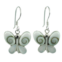 Load image into Gallery viewer, Shivaauge Perlmutt Silberohrringe Schmetterling Ohrringe 925er Silber Shiva Auge Eye Damen Schmuck - chic-net.de
