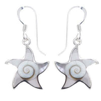 Load image into Gallery viewer, Shivaauge Perlmutt Silberohrringe Seestern Ohrringe 925 Sterling Silber Shiva Auge Eye Damen Schmuck - chic-net.de
