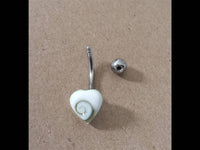 Load image into Gallery viewer, Shivaauge Piercing Herz Bananen-Piercing 925er Sterling Silber Shiva Auge Bauchnabel - chic-net.de
