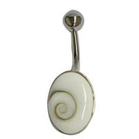 Load image into Gallery viewer, Shivaauge Piercing oval 10x14mm Bauchnabel Bananen-Piercing aus 925er Sterlingsilber - chic-net.de
