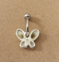 Load image into Gallery viewer, Shivaauge Piercing Schmetterling Perlmutt Bananen-Piercing 925er Sterling Silber Muschel Shiva Auge - chic-net.de
