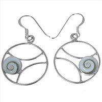Load image into Gallery viewer, Shivaauge rund Silberbögen Silberohrringe Ohrringe 925er Sterling Silber Damen Schmuck Shiva Auge - chic-net.de
