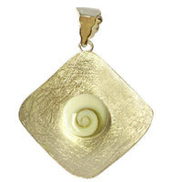 Load image into Gallery viewer, Shivaauge Silberanhänger Karo gebürstet rund Anhänger 925er Sterling Silber Shiva Auge Eye Schmuck - chic-net.de
