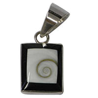Load image into Gallery viewer, Shivaauge Silberanhänger Rechteck schwarz Anhänger 925er Sterling Silber Shiva Auge Eye Schmuck - chic-net.de

