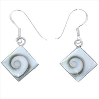 Load image into Gallery viewer, Shivaauge Silberohrringe 12 mm Karo Ohrringe 925er Sterling Silber Shiva Auge Eye Damen Schmuck - chic-net.de
