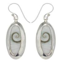 Load image into Gallery viewer, Shivaauge Silberohrringe Ellipse gewölbt Rand Ohrringe 925er Silber Shiva Auge Eye Damen Schmuck - chic-net.de
