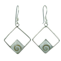 Load image into Gallery viewer, Shivaauge Silberohrringe Karo Rand Ohrringe 925er Sterling Silber Shiva Auge Eye Damen Schmuck - chic-net.de
