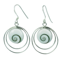 Load image into Gallery viewer, Shivaauge Silberohrringe Kreise 21 mm Ohrringe 925 Sterling Silber Shiva Auge Eye Damen Schmuck - chic-net.de
