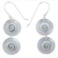 Load image into Gallery viewer, Shivaauge Silberohrringe lang gebürstet Kreise Ohrringe 925er Silber Shiva Auge Eye Damen Schmuck - chic-net.de
