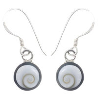 Cargar imagen en el visor de la galería, Shivaauge Silberohrringe Ohrringe schwarz rund Rand 8 mm 925er Silber Shiva Auge Eye Damen Schmuck - chic-net.de
