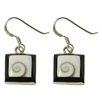 Cargar imagen en el visor de la galería, Shivaauge Silberohrringe Quadrat schwarz Ohrringe 925er Sterling Silber Shiva Auge Eye Damen Schmuck - chic-net.de
