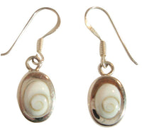 Cargar imagen en el visor de la galería, Shivaauge Silberohrringe Rand poliert oval Ohrringe 925 Sterling Silber Shiva Auge Eye Damen Schmuck - chic-net.de
