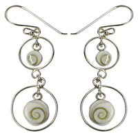 Load image into Gallery viewer, Shivaauge Silberohrringe Ringe lang Ohrringe Ohrhänger 925er Silber Shiva Auge Eye Damen Schmuck - chic-net.de
