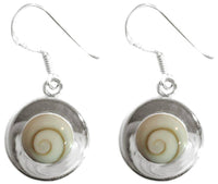 Load image into Gallery viewer, Shivaauge Silberohrringe rund Rand poliert Ohrringe 925er Silber Shiva Auge Eye Damen Schmuck - chic-net.de
