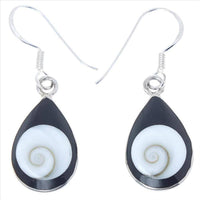 Load image into Gallery viewer, Shivaauge Silberohrringe Träne schwarz Ohrringe 925er Sterling Silber Shiva Auge Eye Damen Schmuck - chic-net.de
