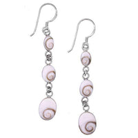 Load image into Gallery viewer, Shivaohrringe weiß 925er Sterling Silber Ohrringe Shivaauge Shiva Auge Tropfen drei - chic-net.de
