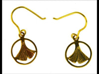 Load image into Gallery viewer, Silber 925 Ginkgo in Kreis vergoldet Ohrringe Anhänger - chic-net.de
