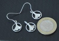 Load image into Gallery viewer, Silber 925 Ginkgo in Kreis vergoldet Ohrringe Anhänger - chic-net.de
