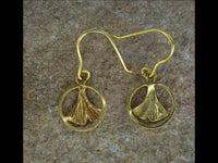 Load image into Gallery viewer, Silber 925 Ginkgo in Kreis vergoldet Ohrringe Anhänger - chic-net.de
