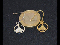 Load image into Gallery viewer, Silber 925 Ginkgo in Kreis vergoldet Ohrringe Anhänger - chic-net.de
