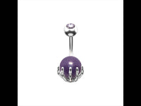 Load image into Gallery viewer, Bauchnabelpiercing Kralle Edelstahl Stein - chic-net.de
