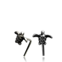 Load image into Gallery viewer, Silber Nasenstecker 0,8 mm Nostril Schildkröte L-Form Nasenpiercing - chic-net.de
