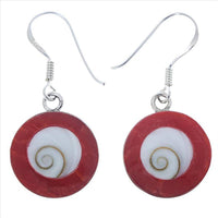 Load image into Gallery viewer, Silber Ohrringe Shiva-Auge eye Kunstharz rot rund ca. 1,2 cm Ohrhänger 925er Sterlingsilber - chic-net.de
